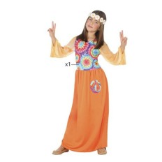 Costume per Bambini Hippie Arancio (1 Pc) Taglia  3-4 Anni 