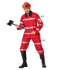 Costume per Adulti Rosso Pompiere (2 Pezzi) Taglia  XL 