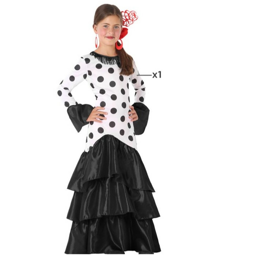 Costume per Bambini Flamenca Nero Spagna Taglia  3-4 Anni 