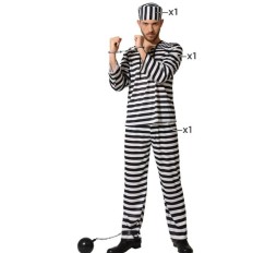 Costume per Adulti Prisoner Multicolore Carcerato Taglia  XS/S 