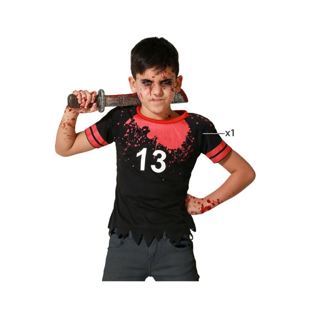 Costume per Bambini Nero Zombies Sanguinario Rugby (1 Pezzi) Taglia  7-9 Anni 