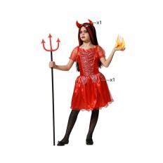 Costume per Bambini Rosso Demonio Donna Demonio Taglia  5-6 Anni 