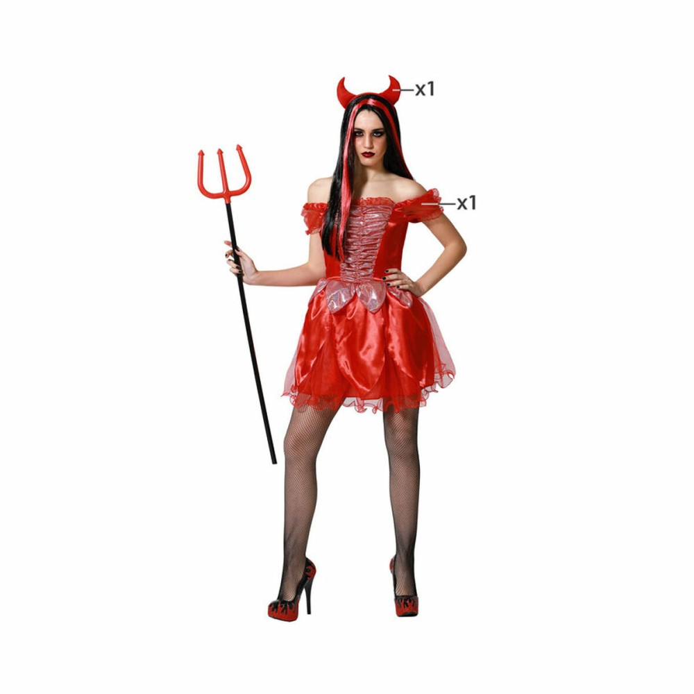 Costume per Adulti Rosso Demonio Donna Taglia  M/L 