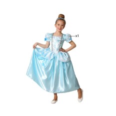 Costume per Bambini Azzurro Principessa Fantasia Taglia  10-12 Anni 