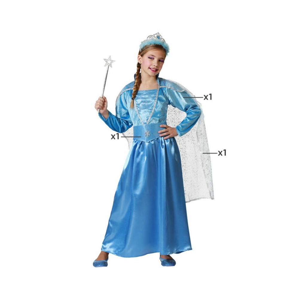 Costume per Bambini Azzurro Principessa Taglia  7-9 Anni 