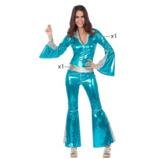 Costume per Adulti Disco Azzurro Taglia  XXL 