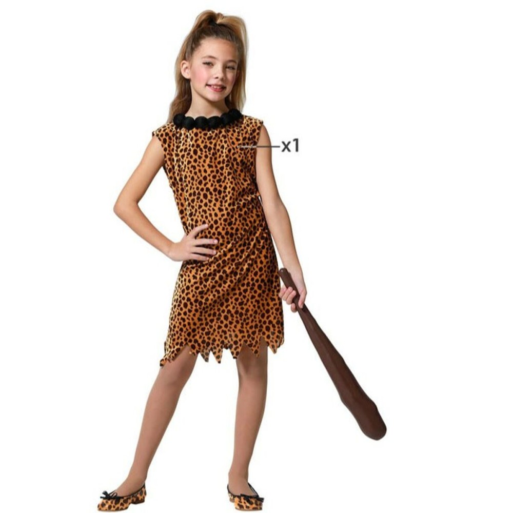 Costume per Bambini Bambina Cavernicola Taglia  5-6 Anni 