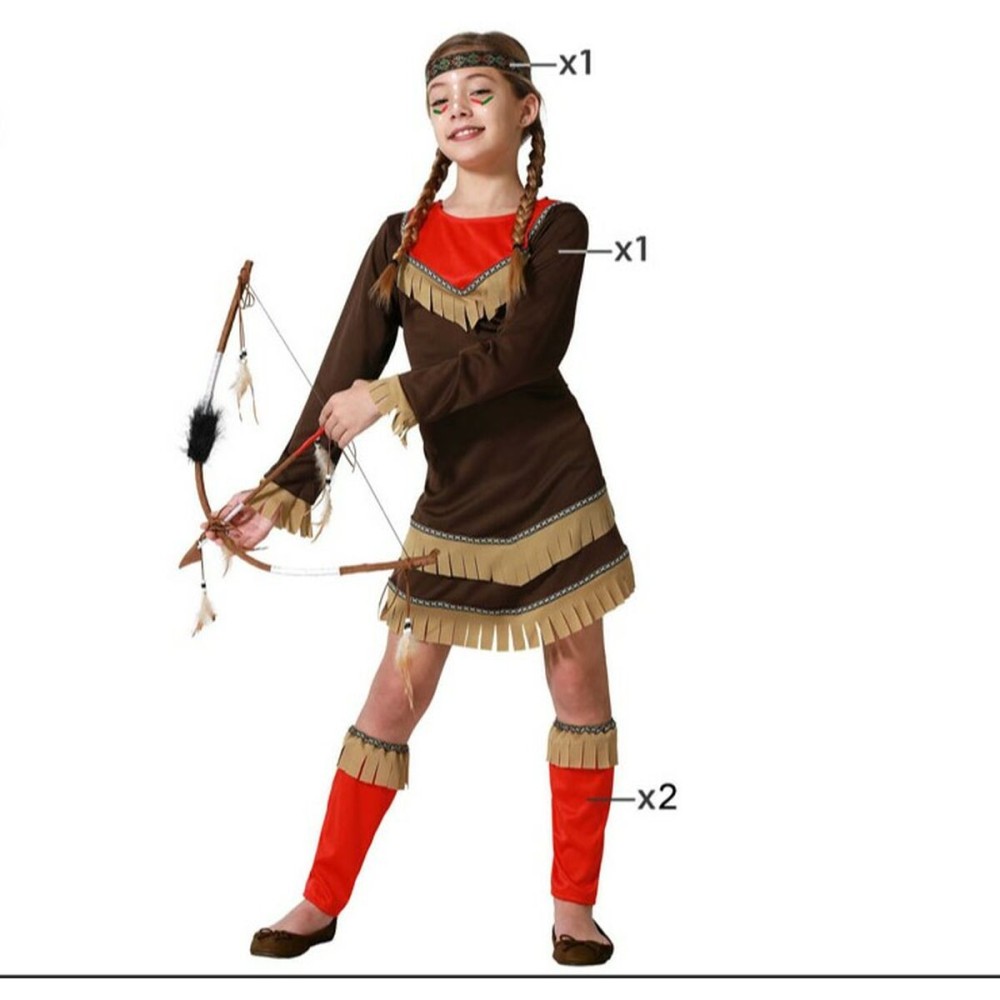 Costume per Bambini Rosso Indiana Taglia  10-12 Anni 