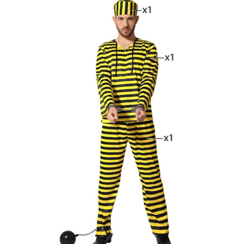 Costume per Adulti Giallo Carcerato Taglia  XS/S 