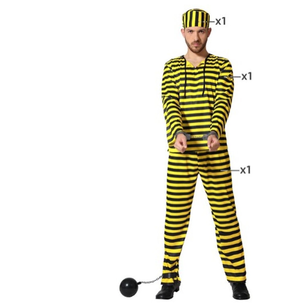 Costume per Adulti Giallo Carcerato Taglia  XL 