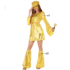 Costume per Adulti Dorato Disco Taglia  XXL 