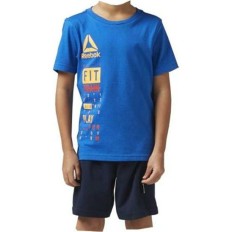 Completo Sportivo per Bambini Reebok BK4380 Azzurro Taglia  5 anni 