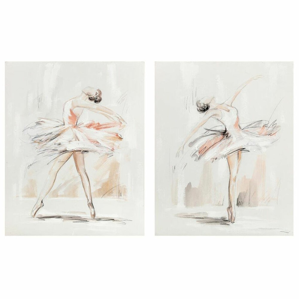 Quadro DKD Home Decor 80 x 3,7 x 100 cm Ballerina Classica Romantico (2 Unità)    