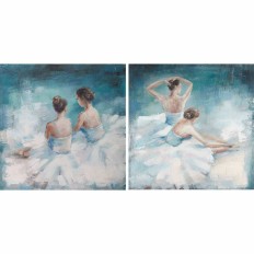 Quadro DKD Home Decor 100 x 3,5 x 100 cm Ballerina Classica Romantico (2 Unità)    