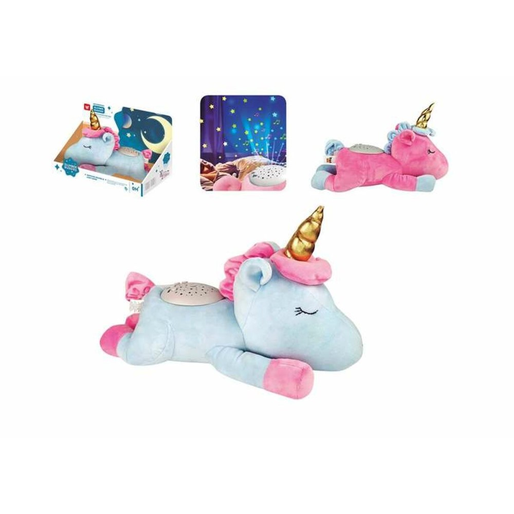 Peluche Musicale Luce Suono Proiettore Unicorno 20cm    