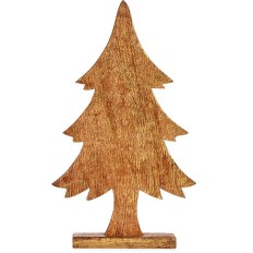 Statua Decorativa Albero di Natale Dorato Legno 5,1 x 49,5 x 25,5 cm (6 Unità)    