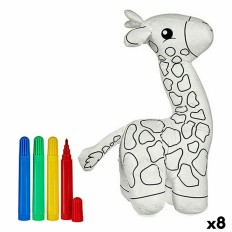 Peluche da Colorare Giraffa Bianco Nero 9 x 23 x 15 cm (8 Unità)    