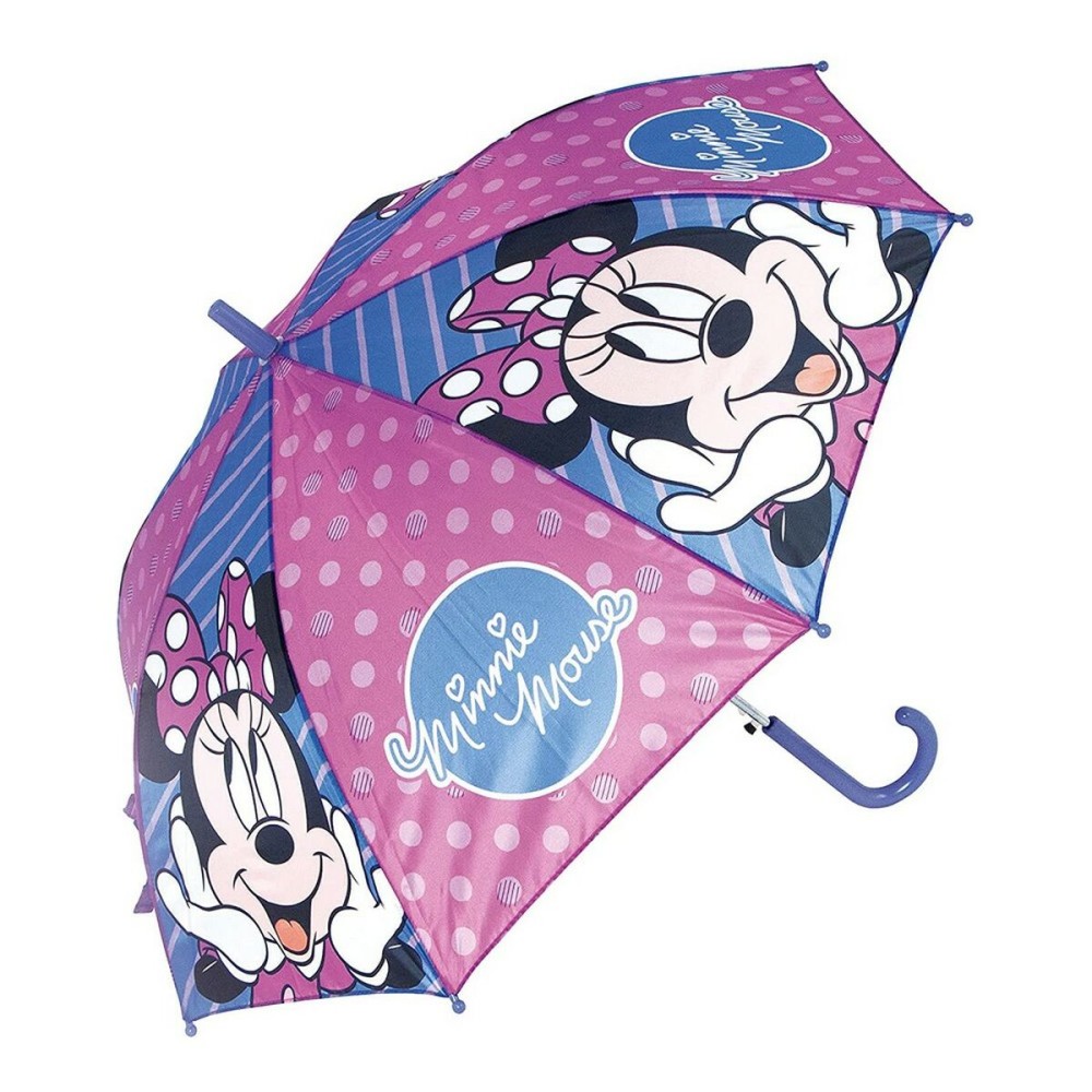 Ombrello Automatico Minnie Mouse Lucky Azzurro Rosa (Ø 84 cm)    