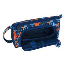 Astuccio Scuola Hot Wheels Speed club Arancio Blu Marino 20 x 11 x 8.5 cm    