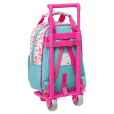 Trolley per la Scuola The Bellies 20 x 28 x 8 cm Viola Turchese Bianco    