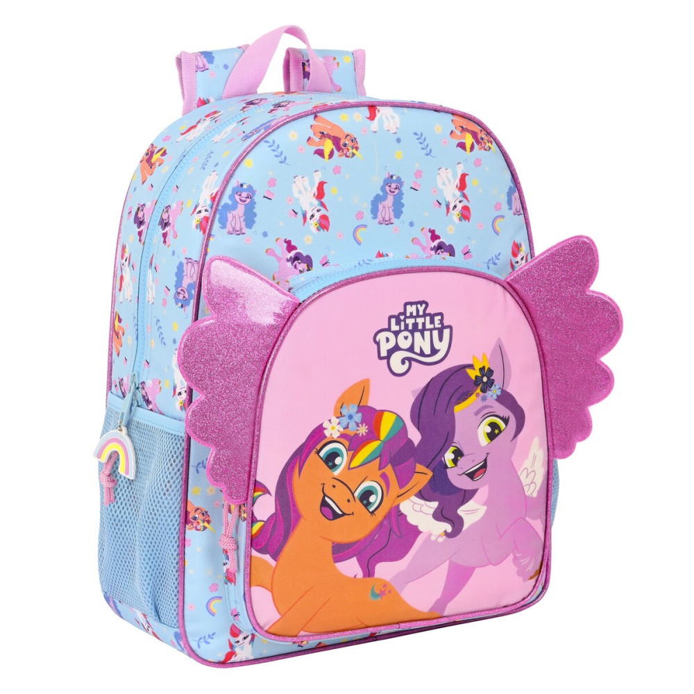 Zaino Scuola My Little Pony Wild & free Azzurro Rosa 33 x 42 x 14 cm    