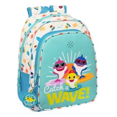 Zaino Scuola Baby Shark Surfing Azzurro Bianco 27 x 33 x 10 cm    