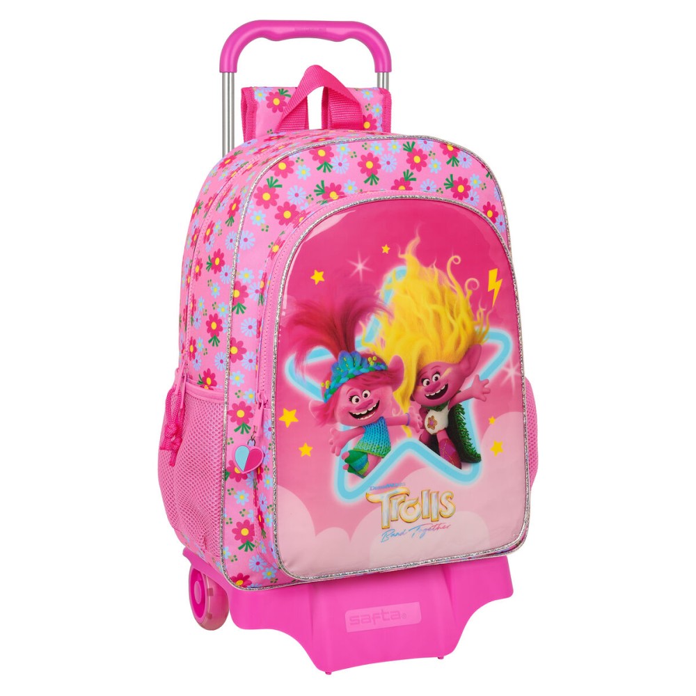 Trolley per la Scuola Trolls Rosa 33 x 42 x 14 cm    