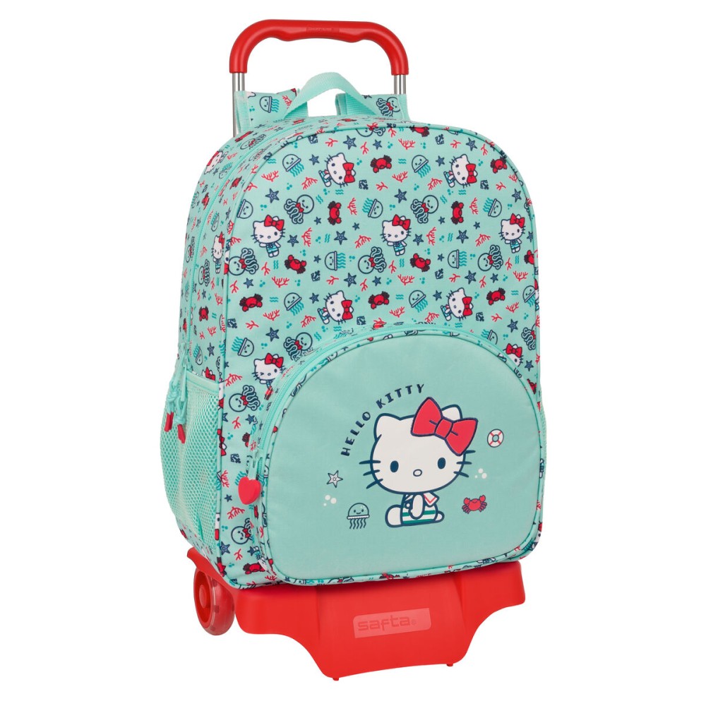 Trolley per la Scuola Hello Kitty Sea lovers Turchese 33 x 42 x 14 cm    