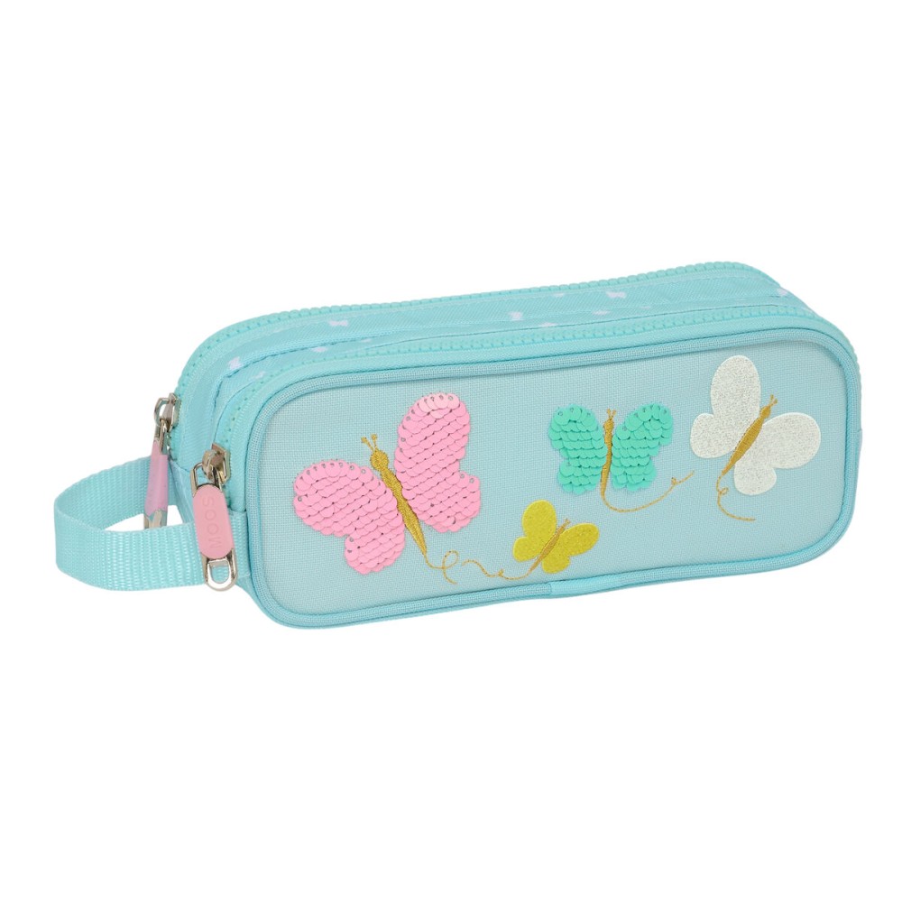 Portaoggetti Doppio Moos Butterflies Azzurro Chiaro 21 x 8 x 6 cm    