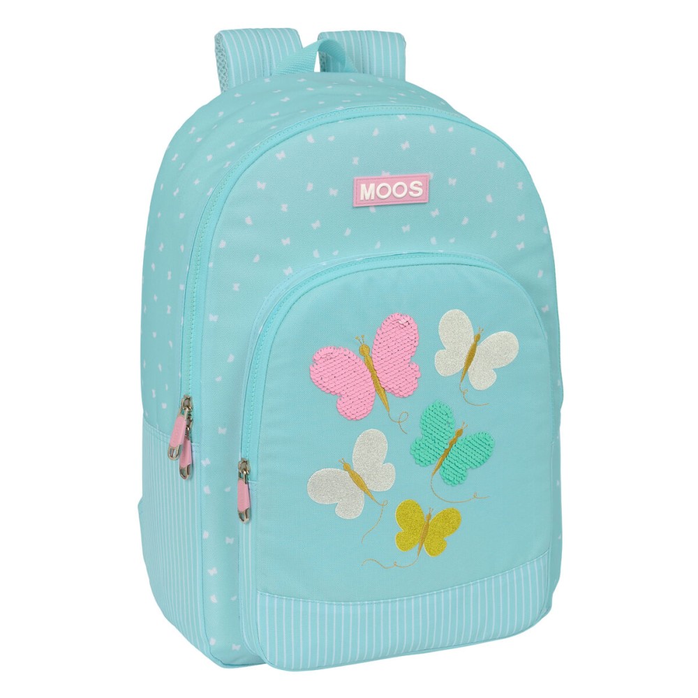 Zaino Scuola Moos Butterflies Azzurro 30 x 46 x 14 cm    