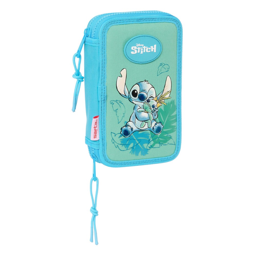 Astuccio Doppio Lilo & Stitch Aloha Turchese 12.5 x 19.5 x 4 cm 28 Pezzi    