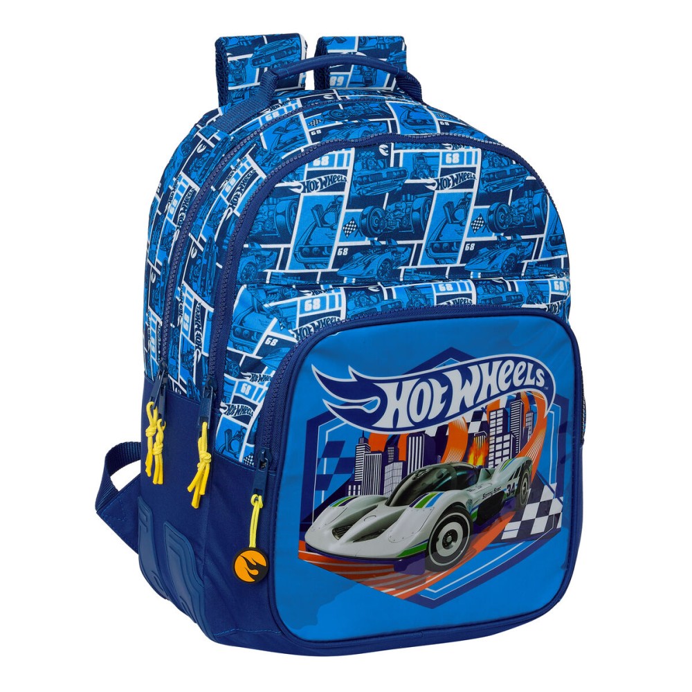 Zaino Scuola Hot Wheels Sonny Blu Marino 32 x 42 x 15 cm    