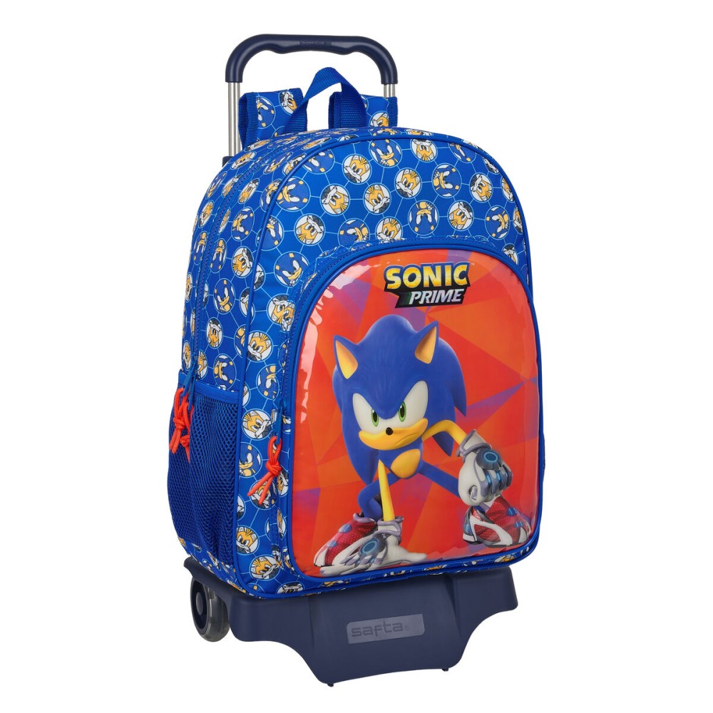 Trolley per la Scuola Sonic Prime Azzurro 33 x 42 x 14 cm    