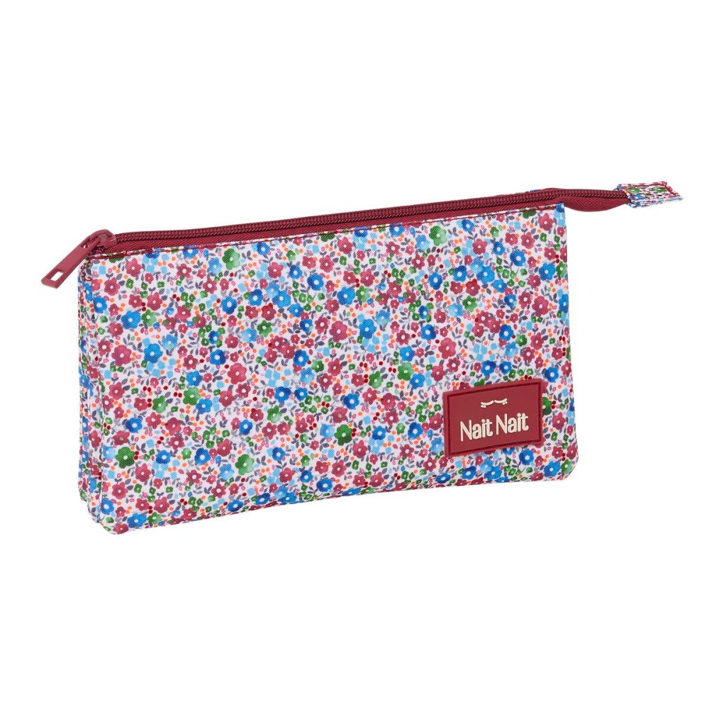 Necessaire Nait Nait Flores coimbra burdeos Bordeaux 22 x 12 x 3 cm    