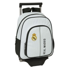 Trolley per la Scuola Real Madrid C.F. Bianco Grigio 28 x 34 x 10 cm    