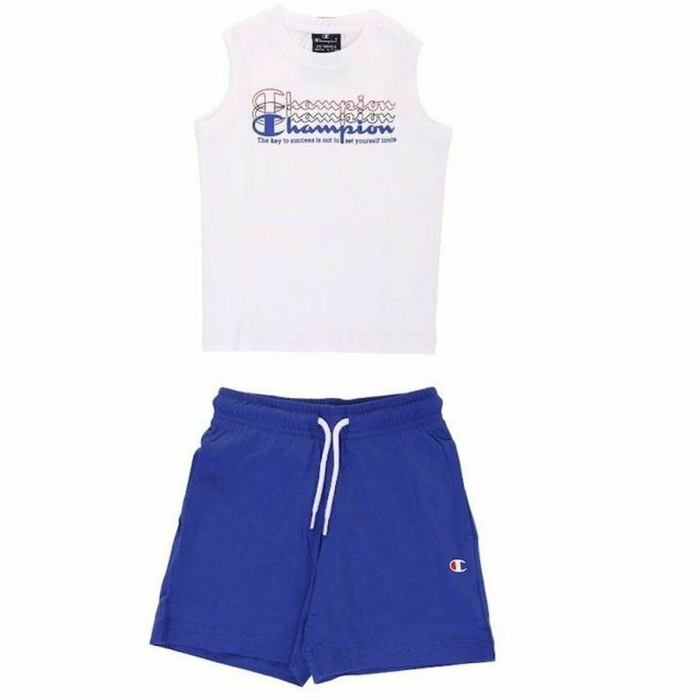 Completo Sportivo per Bambini Champion Bianco 2 Pezzi Azzurro Taglia  11-12 Anni 