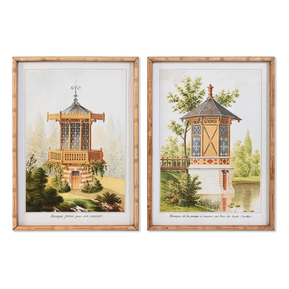 Quadro DKD Home Decor Abete Cristallo Orientale 50 x 3 x 70 cm 50 x 70 x 2,8 cm (2 Unità)    