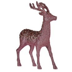 Statua Decorativa Renna di Natale Rosa Plastica 15 x 45 x 30 cm (8 Unità)    