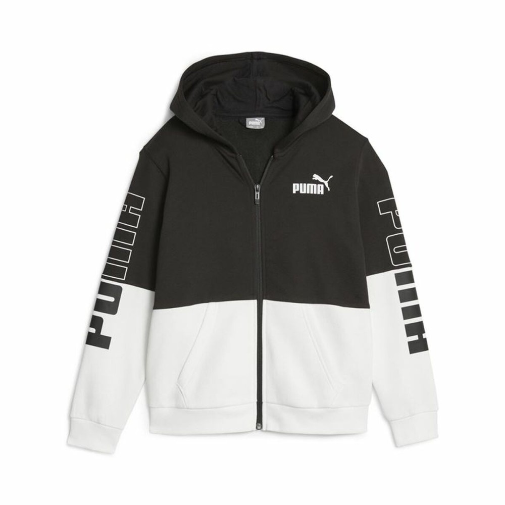 Felpa con Cappuccio e Cerniera Unisex Puma Nero Taglia  15-16 Anni 