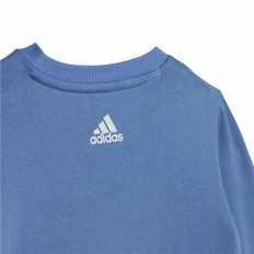 Tuta da Bambini Adidas Lin Fl Jog Azzurro Taglia  3-6 Mesi 