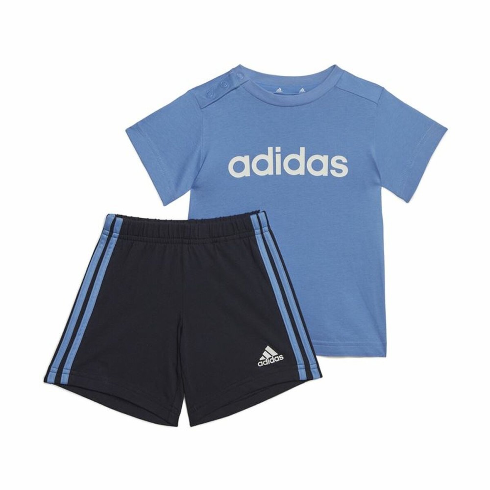 Completo Sportivo per Neonati Adidas 3 Stripes Azzurro Taglia  6-9 Mesi 