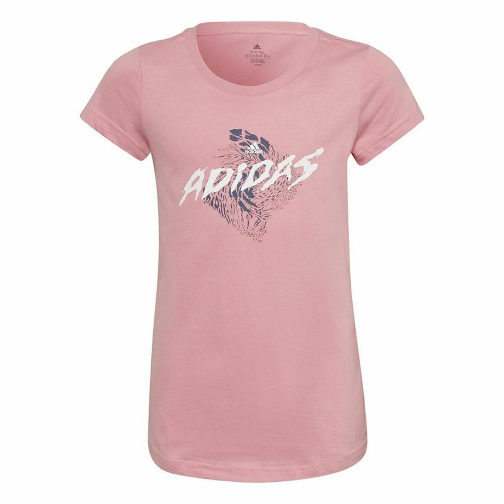 Maglia a Maniche Corte per Bambini Adidas  Graphic  Rosa Taglia  13-14 Anni 