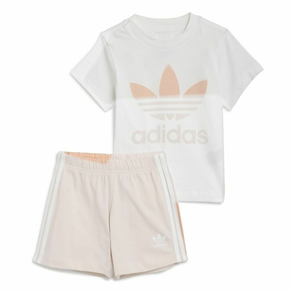 Completo Sportivo per Bambini Adidas Trifolio Bianco Taglia  3-6 Mesi 