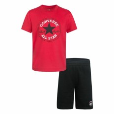 Completo Sportivo per Bambini Converse Core Tee Ft Short Nero Magenta Taglia  2-3 Anni 