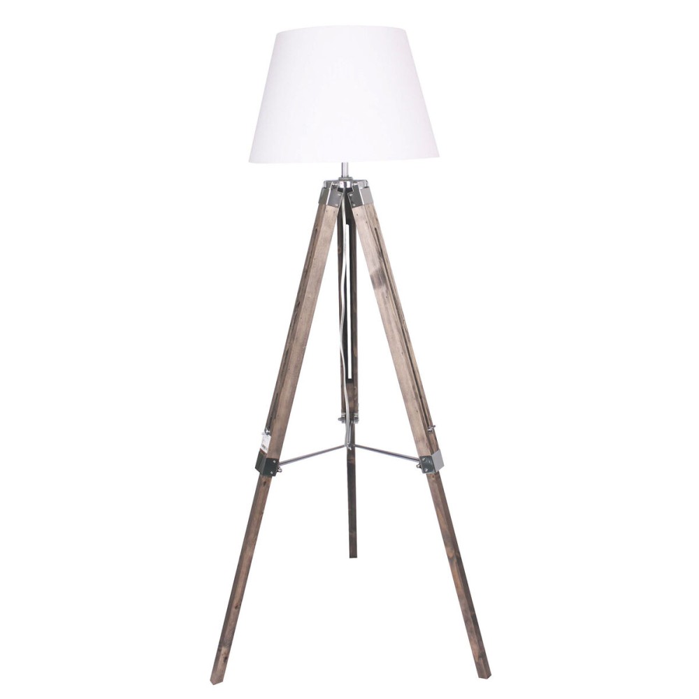 Lampada da Terra Home ESPRIT Bianco Marrone Legno 40 x 40 x 150 cm    