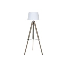 Lampada da Terra Home ESPRIT Bianco Marrone Legno 40 x 40 x 150 cm    