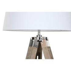 Lampada da Terra Home ESPRIT Bianco Marrone Legno 40 x 40 x 150 cm    