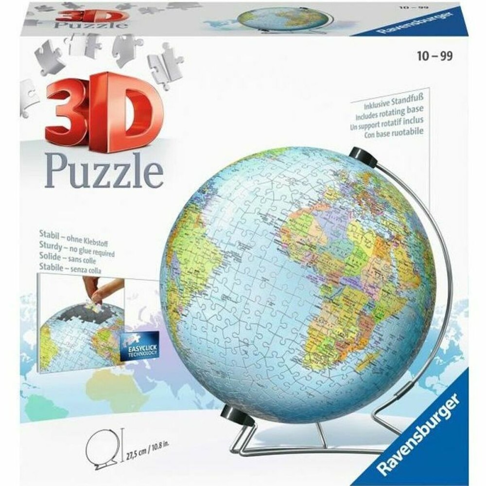 Puzzle 3D Ravensburger Single Color Globe Unique 540 Pezzi    