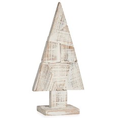 Statua Decorativa Albero di Natale Bianco Naturale Legno 9 x 41,5 x 20 cm (12 Unità)    